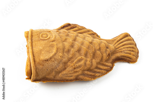no filling open mouth taiyaki fish cone for ice cream dessert isolated on a white background 