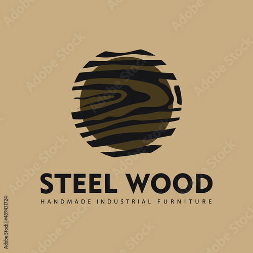 square brown wood pattern logo vector symbol icon design illustration