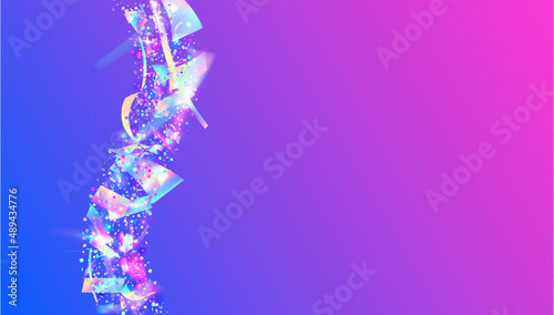 Hologram Background. Cristal Glitter. Laser Abstract Template. Neon Sparkles. Violet Disco Tinsel. Retro Flare. Glitter Art. Holiday Foil. Purple Hologram Background