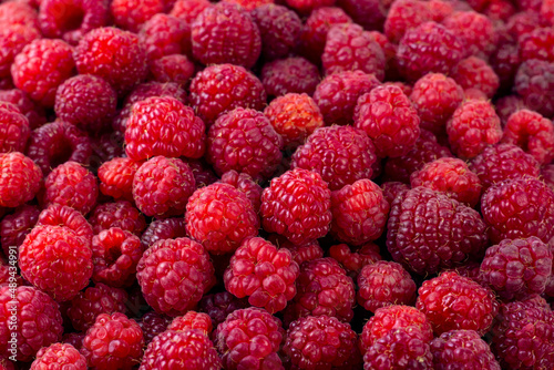 Raspberry. Ripe berry nature background.