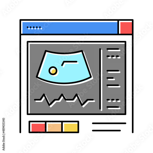 ultrasound radiology color icon vector illustration flat