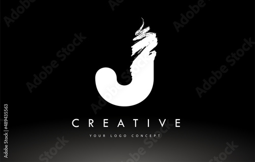 Wallpaper Mural JWhite  Brushed Letter Logo. Brush Letters design with Brush stroke design. Torontodigital.ca