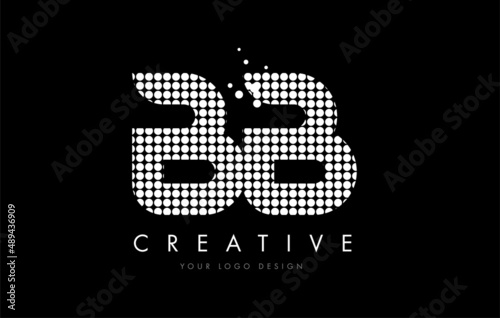 BB B B Letter Logo Design White Magenta Dots and Swoosh