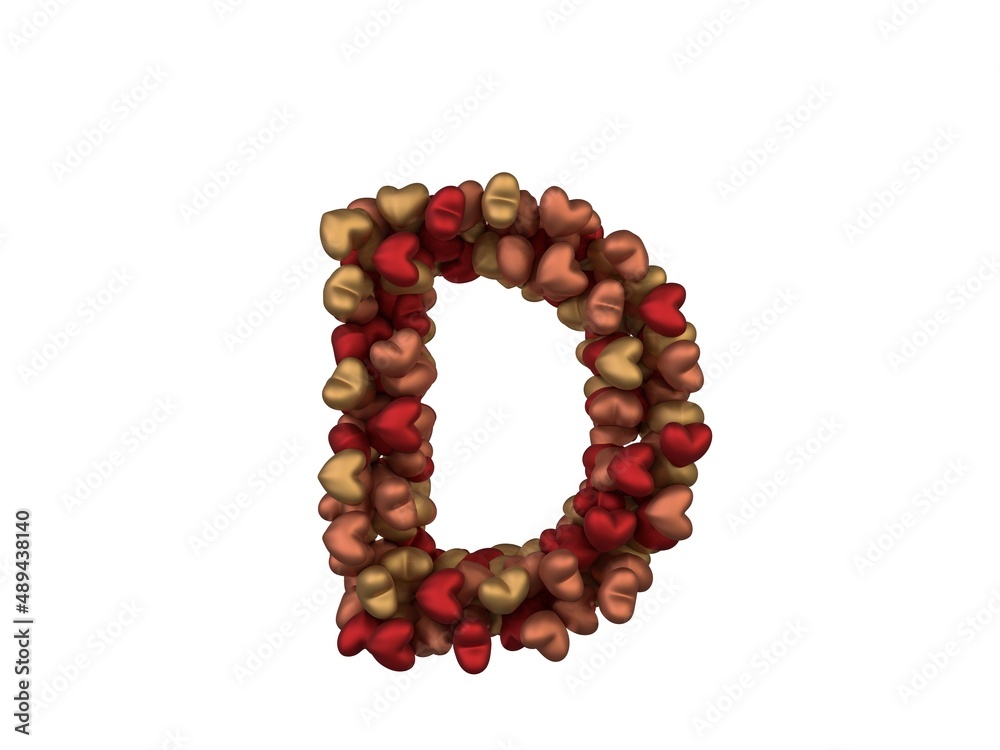 Heart Themed Font Letter D Heart Themed Font Letter D