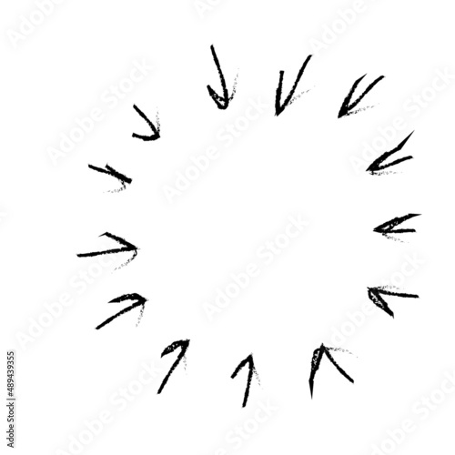 arrows frame pointing in center circle firework