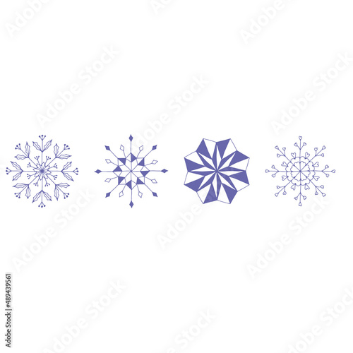 snowflake set collection vector very peri colored