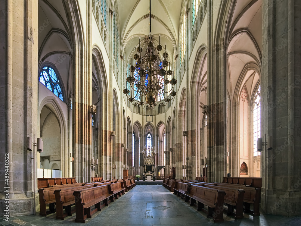 Utrecht, Netherlands. Interior of Utrecht Cathedral (St. Martin's Cathedral, Dom Church). The construction of the current Gothic building was started in 1254.