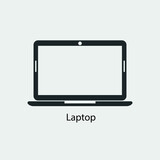 Laptop vector icon illustration sign