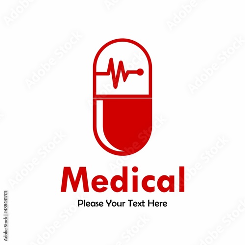 medical capsule logo template illustration