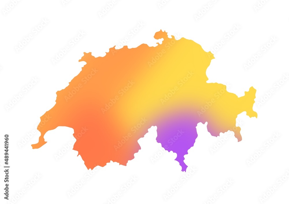 Swiss map cartography with language areas visible Swiss map cartography with language areas visible