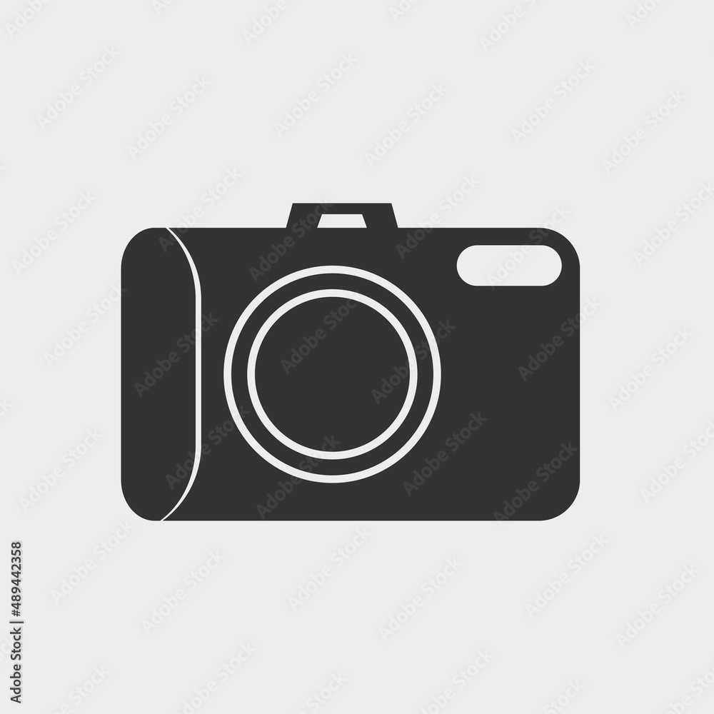 Photo camera vector icon illustration sign Photo camera vector icon illustration sign