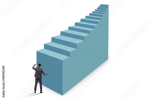 Career ladder concept with the businessman