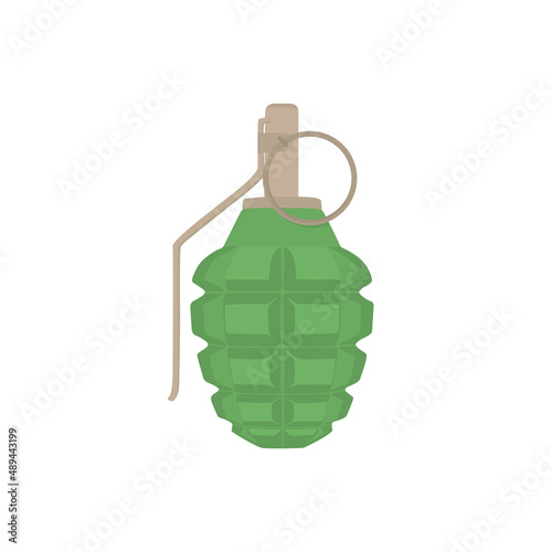 Grenade vector illustration on white background. Stop war and terror. Symbol of weapon, war and peace art poster.