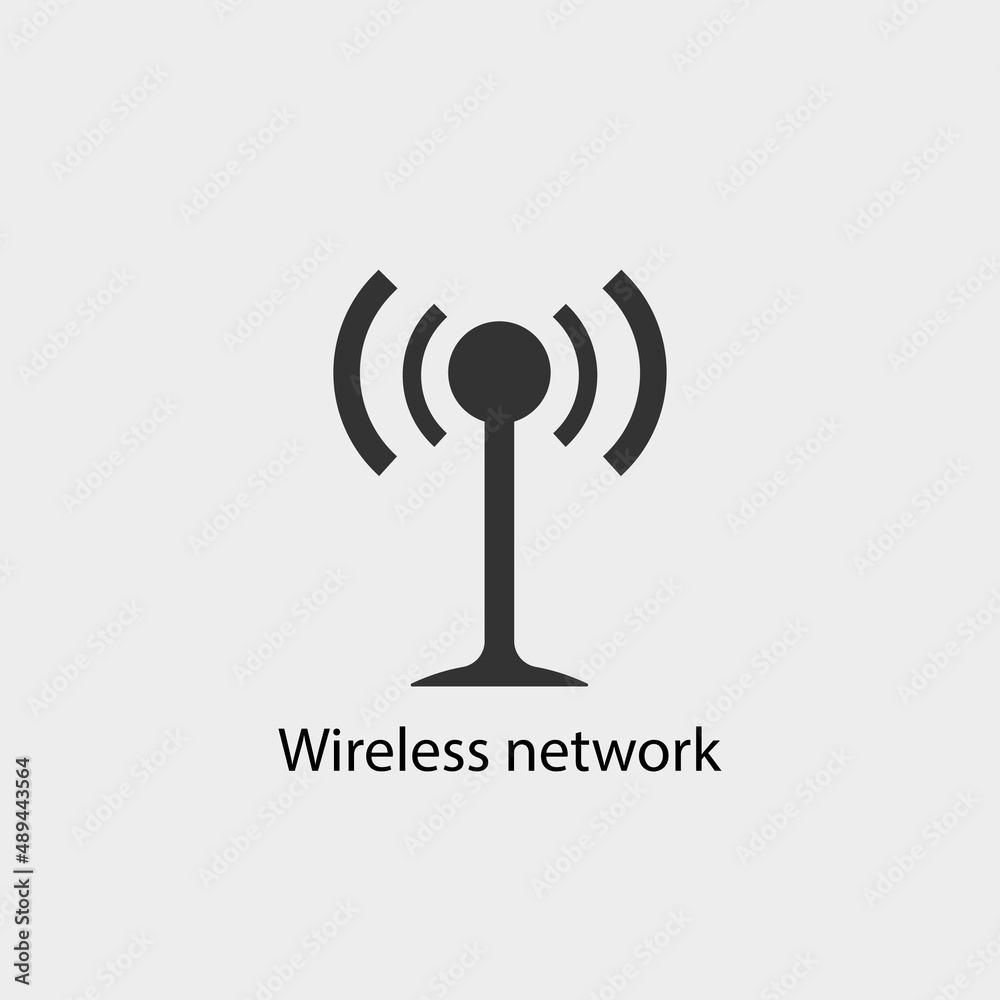 Wireless network vector icon illustration sign Wireless network vector icon illustration sign
