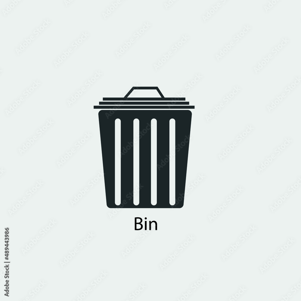 Bin vector icon illustration sign Bin vector icon illustration sign