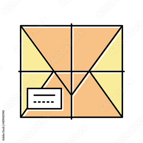 parcel box color icon vector illustration