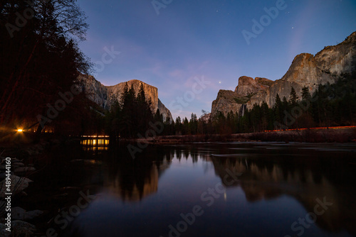 Night view of the Valley View of Yosemite National Park