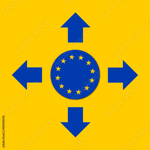 European union is expanding, spreading and enlarging its EU territory - accepting new member state and country into alliance. Vector illustration..