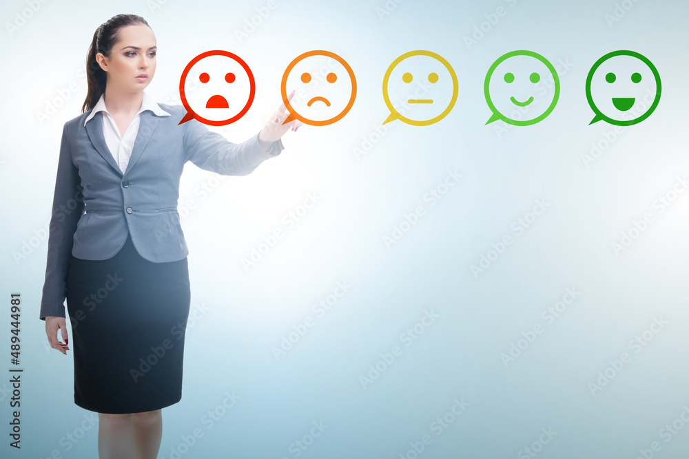 Businesswoman in customer feedback concept