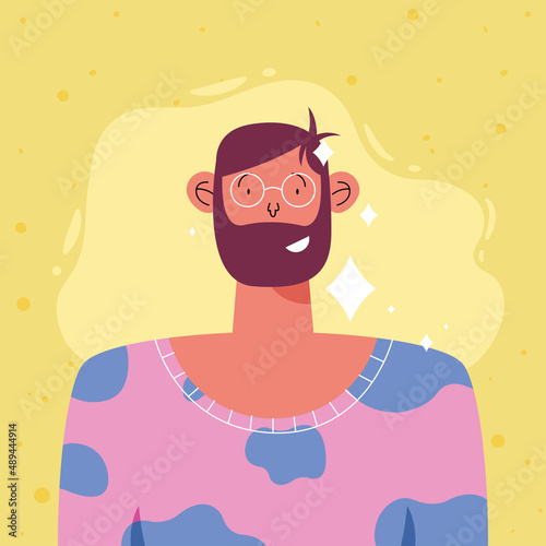 cartoon bearded man
