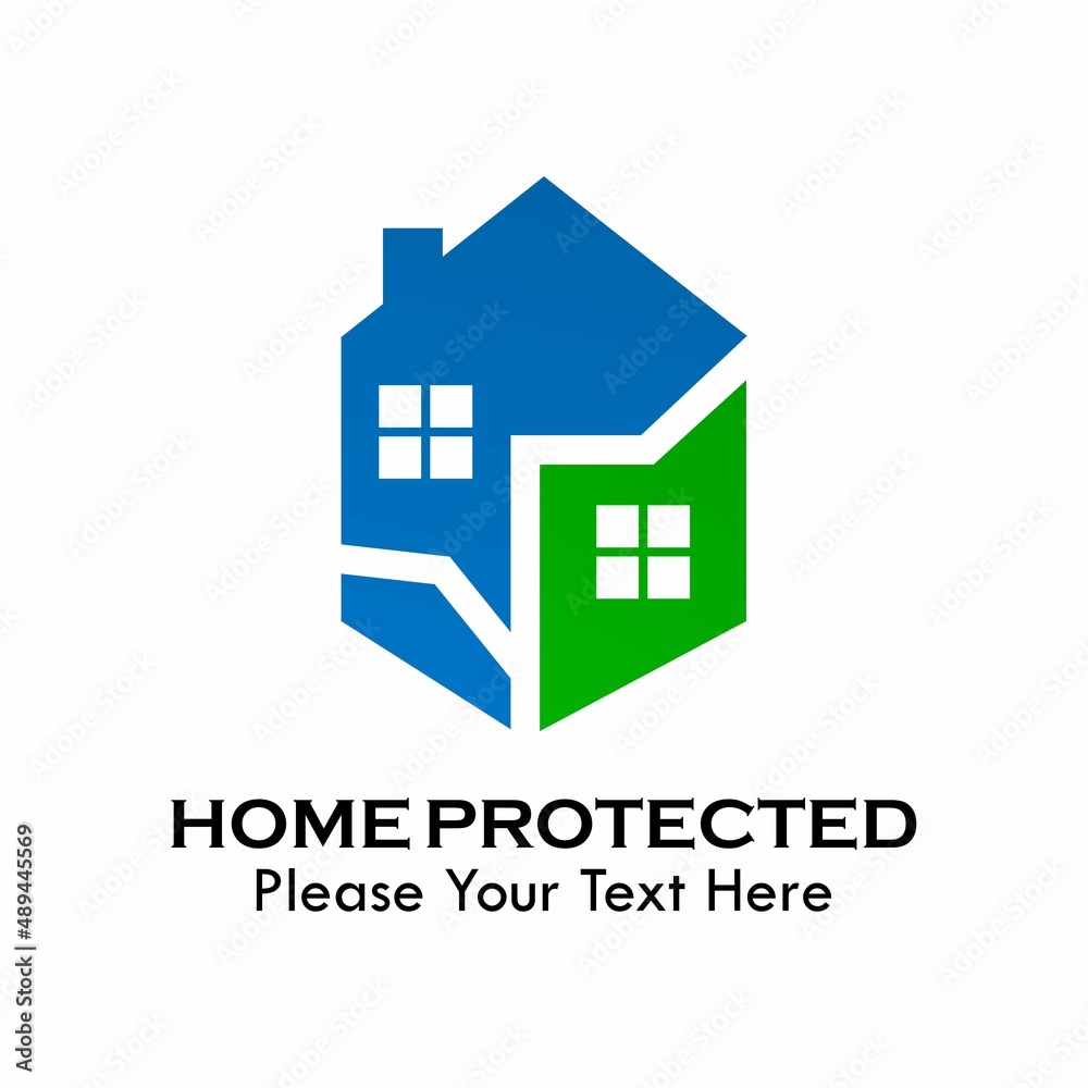 Home shield logo template illustration