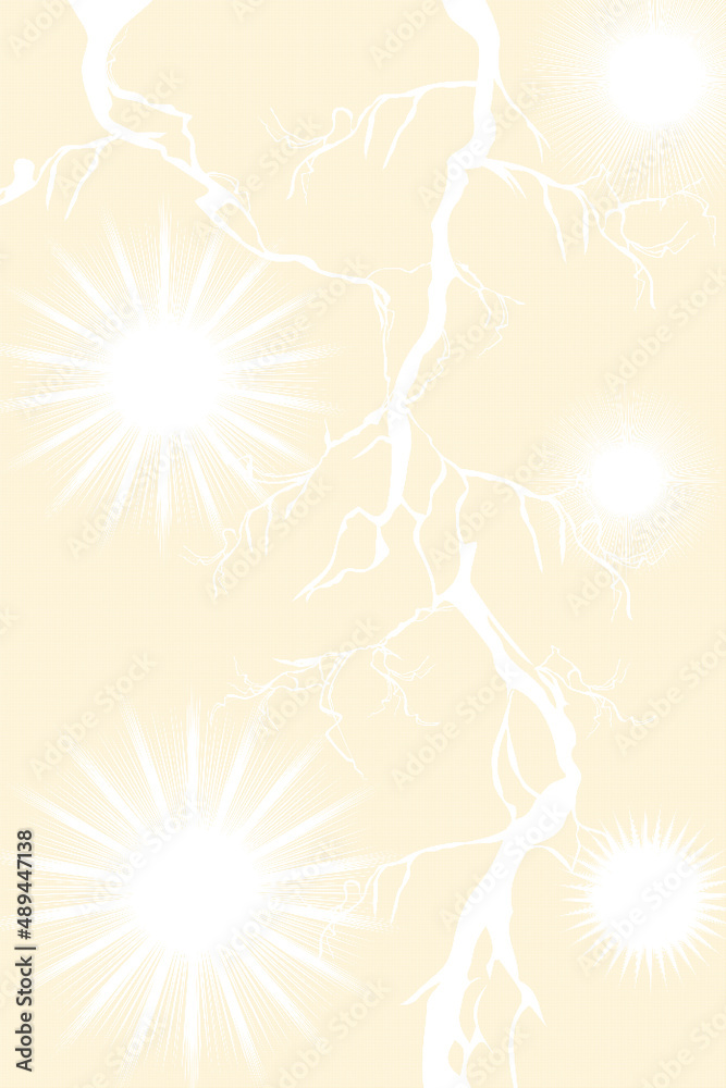 輝く光のエフェクト　黄色　漫画のドット背景素材　ハーフトーンスクリーン　稲妻ベタフラッシュ　ウニフラッシュ　cartoon backdrop
