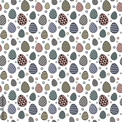Design of an Easter pattern with eggs. Vector © One Pixel Studio
