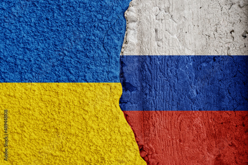 Fototapeta Flags of russian and ukraine