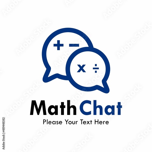 Math chat logo template illustration