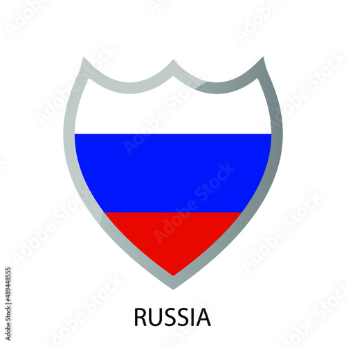 Free Download Flat shield flag of Russia icon. Simple isolated button. Eps10 vector illustration. - GFXLoad