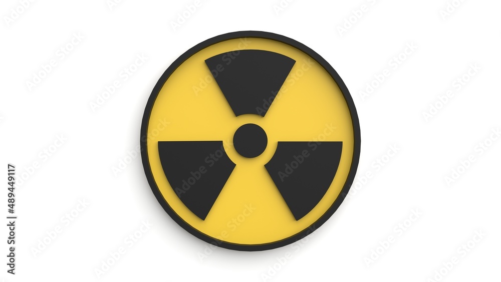Radiation warning sign, nuclear simbol isolated on white that represents radioactive contamination, atomic waste and hazard radioactivity pollution Radiation warning sign, nuclear simbol isolated on white that represents radioactive contamination, atomic waste and hazard radioactivity pollution