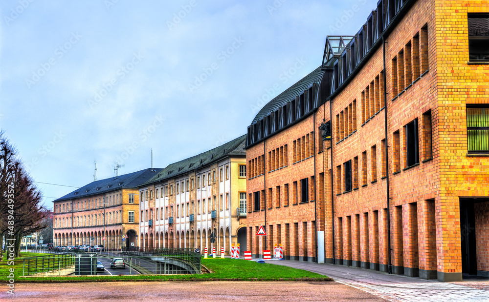 Typical architecture of Karlsruhe in Baden-Wurttemberg, Germany