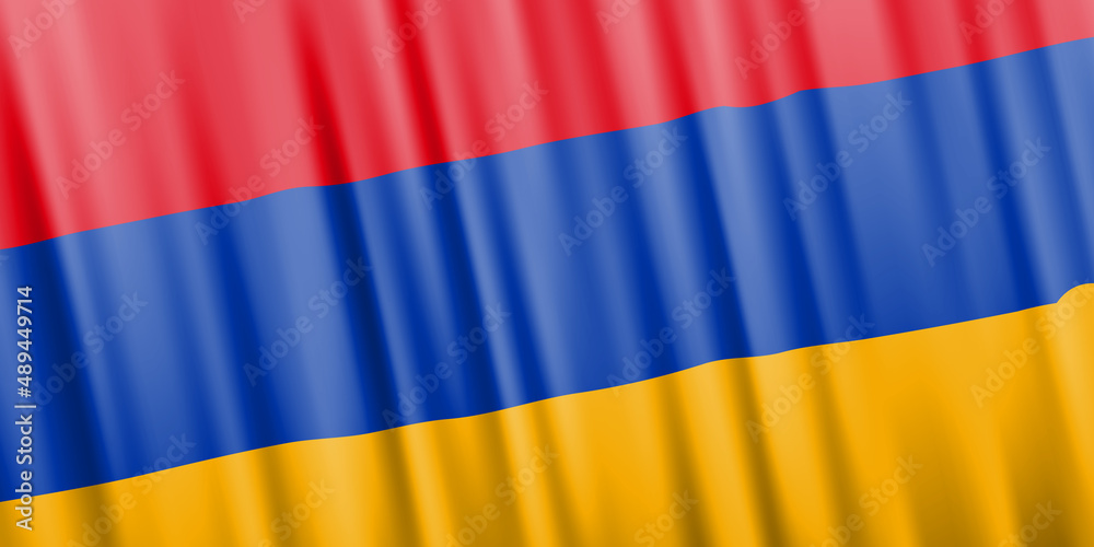 Fototapeta premium Wavy vector flag of Armenia
