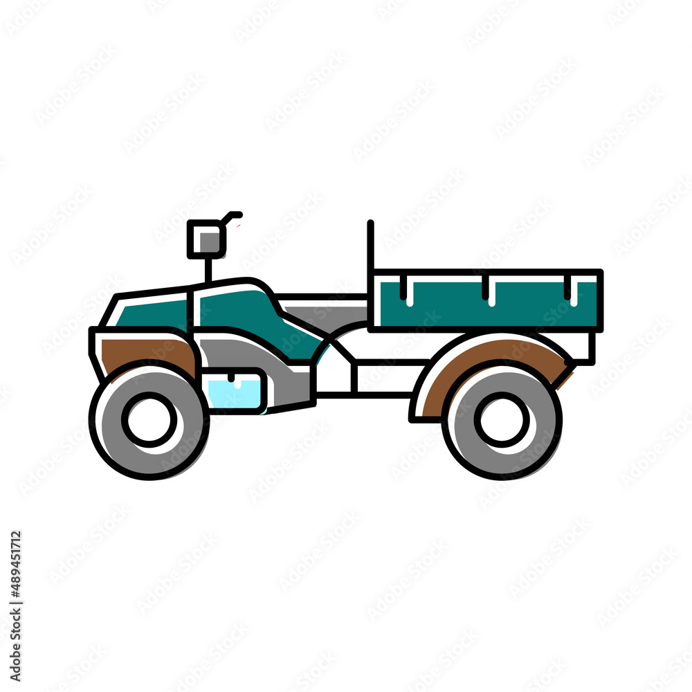 atv farm transport color icon vector illustration