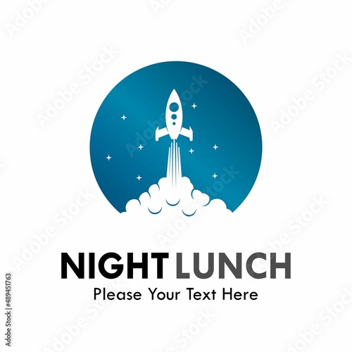 night lunch logo template illustration. there are night with the rocket