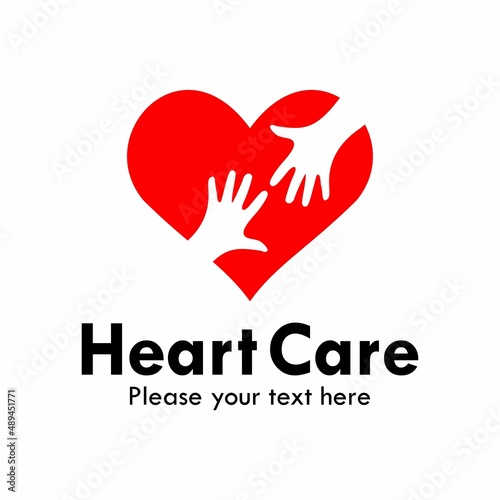 Heart care logo template illustration