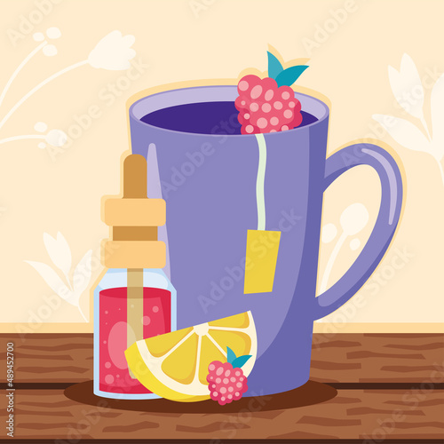 tea medicinal with fruits