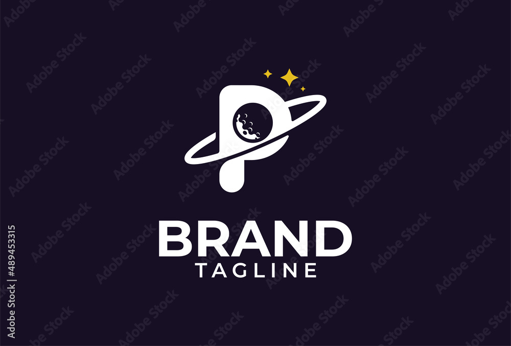 Naklejka premium Letter P planet design inspiration vector illustration
