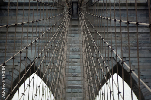 Close up detail of the Brooklyn bridge
