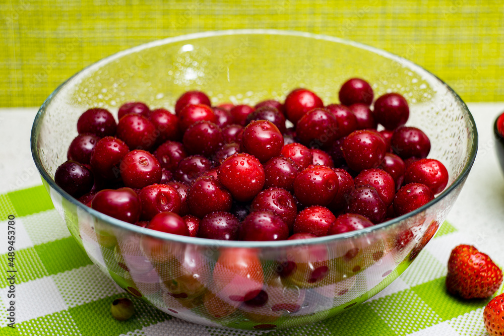 bowl with cherry berries bowl with cherry berries