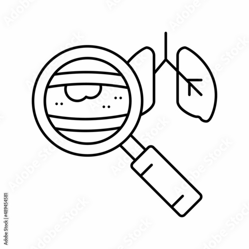 pulmonary vascular disease line icon vector illustration
