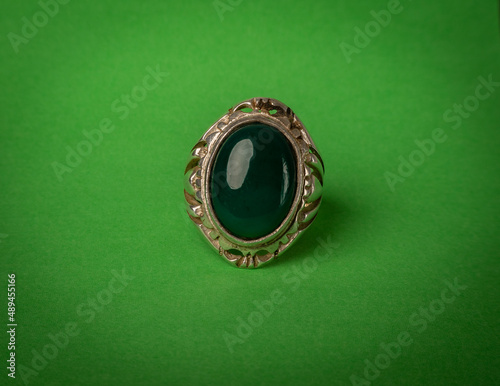 Men's silver ring with a very beautiful gemstone