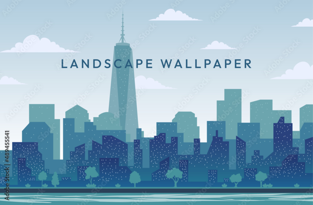 Obraz premium new york landscape green city vector 