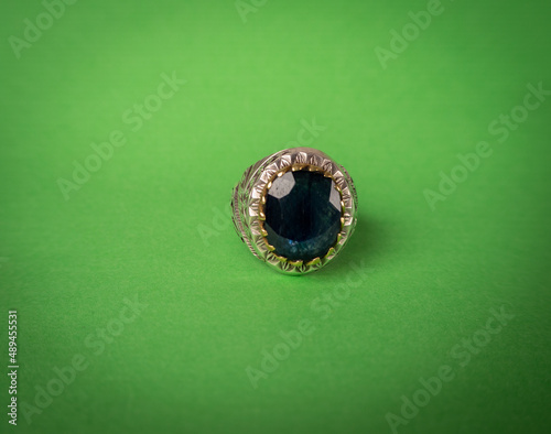 Men's silver ring with a very beautiful gemstone