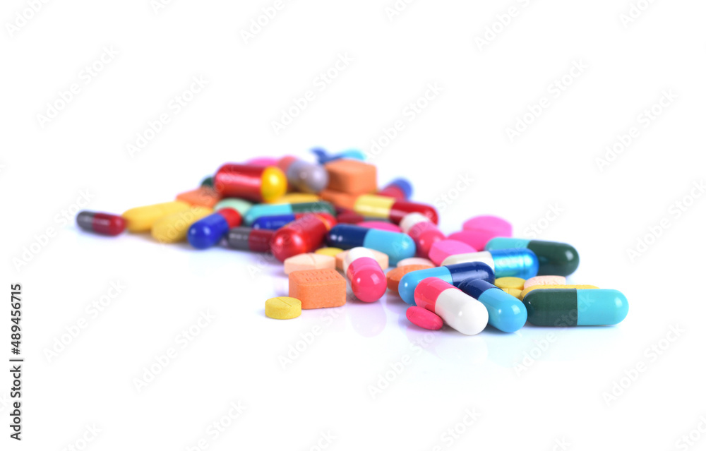 capsule pills isolated on white background capsule pills isolated on white background