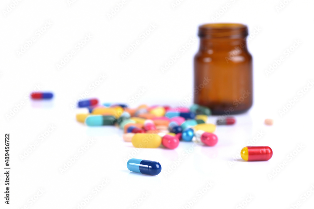 capsule pills isolated on white background capsule pills isolated on white background
