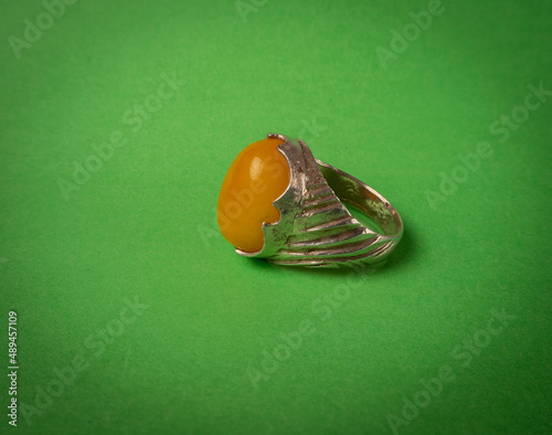 Men's silver ring with a very beautiful gemstone