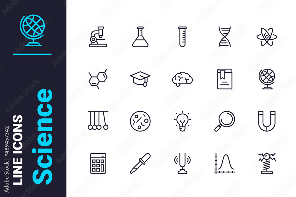 Scientific laboratory and tests icons set Scientific laboratory and tests icons set