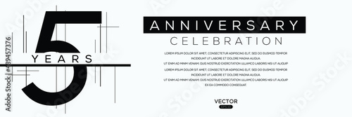 5 years anniversary celebration Design, Vector illustration.
