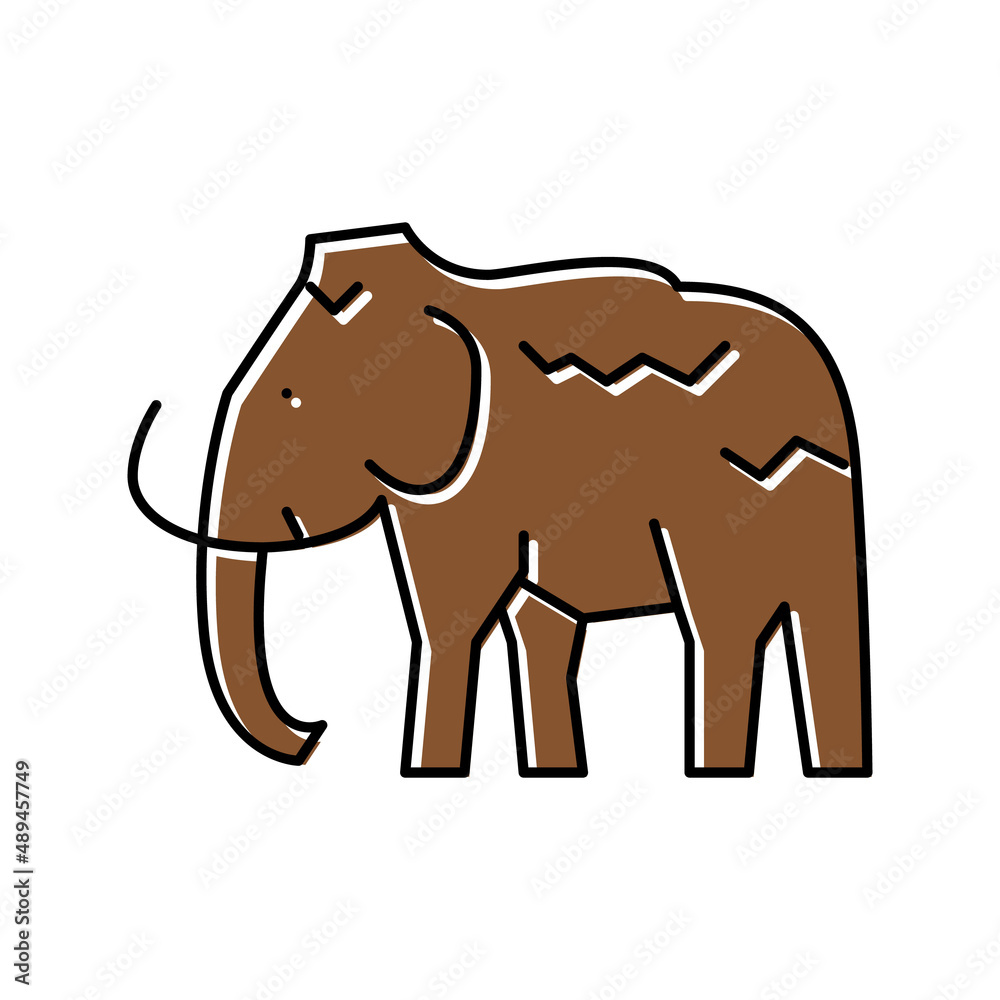 mammoth animal color icon vector illustration